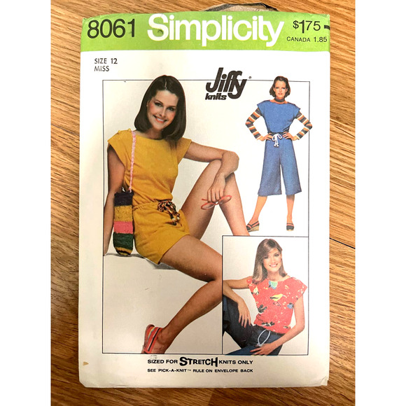 Vintage 1970s Simplicity 8061 Sewing Pattern Women Size Sm 12 Jumpsuit COMPLETE - Picture 1 of 2